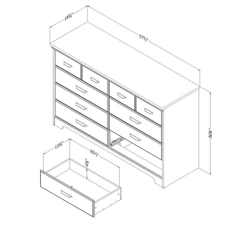 Versa 8 drawer double outlet dresser